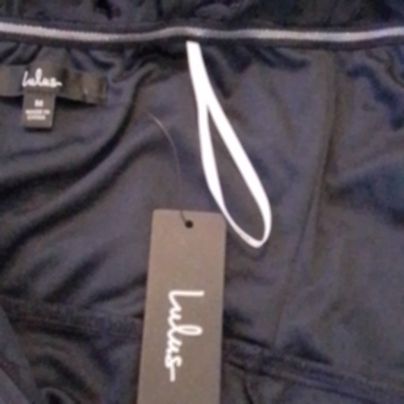 NWT Lulus Dear To My Heart Navy Blue Swiss Dot Tiered Ruffled Mini Dress - M - Picture 14 of 16